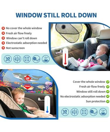iZoeL Car Window Shades for Baby and Pets - 2pcs 100x80cm Sun Shades with Full UV Protection for Kids and Children - Ocean Design - Buy Online on GoSupps.com