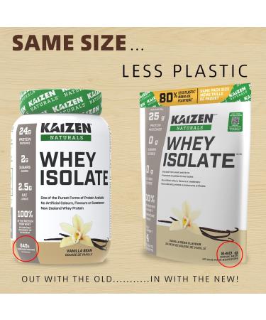 Kaizen Naturals Whey Isolate Vanilla Bean 840g Pouch - Buy Online on GoSupps.com