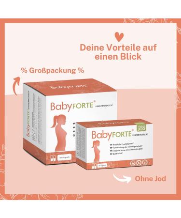 Buy Baby Forte Desire to Have Children Tablets | Vegan Pregnancy Vitamins with Folic Acid 800 g Maca & Inositol | 60 Capsules | International Shipping - Buy Online on GoSupps.com