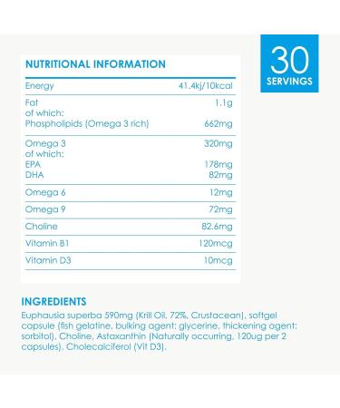 Cleanmarine Krill Oil with EPA, DHA Omega 3, Astaxanthin, Choline & Vitamin D - 60 Capsules - Buy Online on GoSupps.com