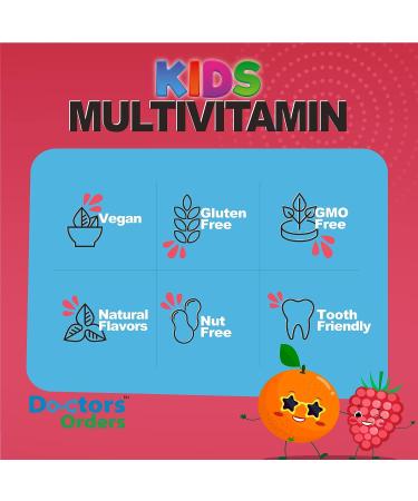 Doctor's Finest Kids Multivitamin Gummies - Vegetarian, GMO-Free & Gluten-Free - 120 Fruit Flavored Pectin Chews - Buy Online on GoSupps.com
