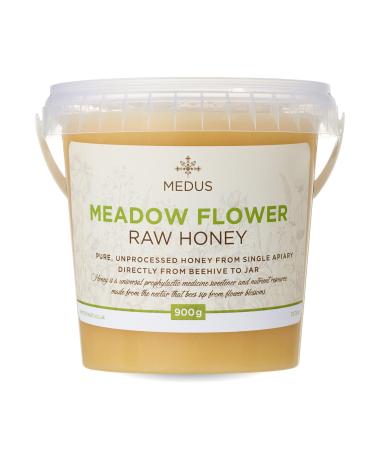 Earthbreath Miel brut de fleurs de prairie 900 g Biologique pur non pasteuris et non filtr Superaliments sains dulcorant naturel pour la cuisine le caf le th le jus les boissons