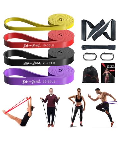 BOB AND BRAD Resistance Bands for Legs and Butt Exercise Stretch Workout Bands Non-Slip Elastic Booty Bands Sports Fitness Band for Hip Training Yoga with 3 Levels Yellow Red Black Purple