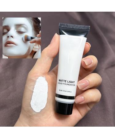 White Face Paint Matte Foundation 37 ml Long Lasting Fluid Matte for Clown Cosplay Parties Adults - Buy Online on GoSupps.com
