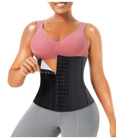 Junlan Tummy Control Belt Women Waist Trainer Body Shaper Tummy Control Waist Shaper Sauna Tummy Control Belt Sweat Belt Fitness M Black