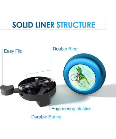 Kid's Vintage Aluminum Bicycle Bell - Loud Crisp Sound, Unicorn Design, Blue Handlebars Bell for Girls and Boys - Buy Online on GoSupps.com