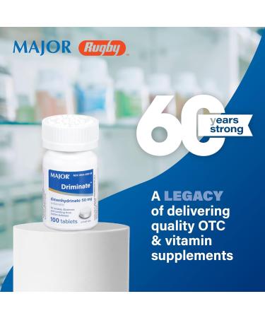 Driminate Generic 50mg Anti-Nausea Tablets - 100 Count Motion Sickness Relief - Buy Online on GoSupps.com