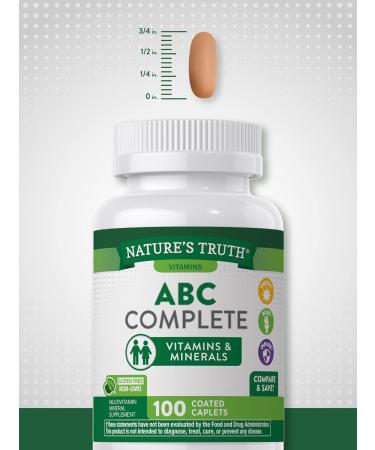 Nature's Truth Adult ABC Complete Multivitamin | 100 Caplets | Non-GMO & Gluten Free - Buy Online on GoSupps.com