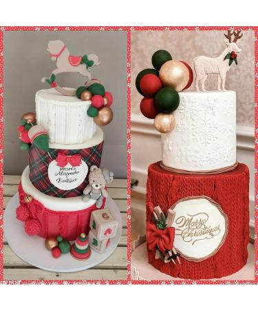 Astaron 32-Piece Cake Topper Set - Mini Christmas Balloon Decorations for Weddings Birthdays & Parties | Red Green Gold - Buy Online on GoSupps.com