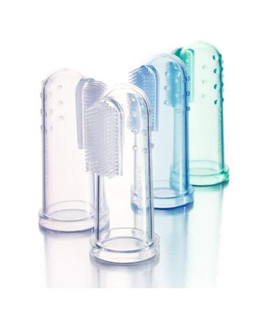 Baby Finger Toothbrush with Case - Silicone Gum Massager for Babies and Toddlers | Oral Hygiene Essentials for Newborns | Green - Buy Online on GoSupps.com