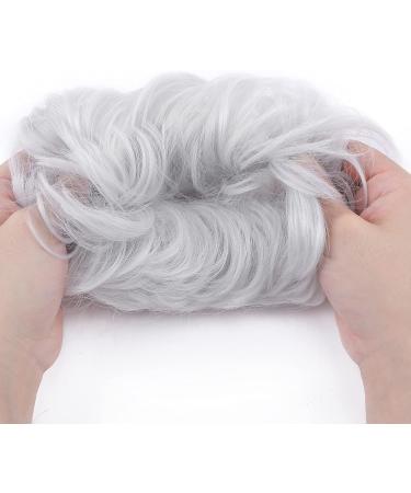 Silver Grey Messy Hair Bun Ponytail Extension Scrunchie for Women - 45g - Buy Online on GoSupps.com