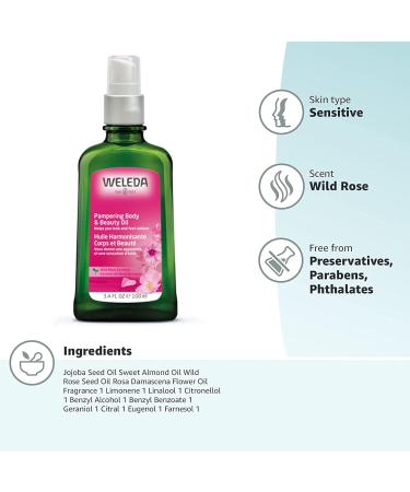Weleda Wild Rose Body Oil & Deodorant Duo - 3.4 oz | Plant-Based Skin Care Set for International Shipping - Buy Online on GoSupps.com