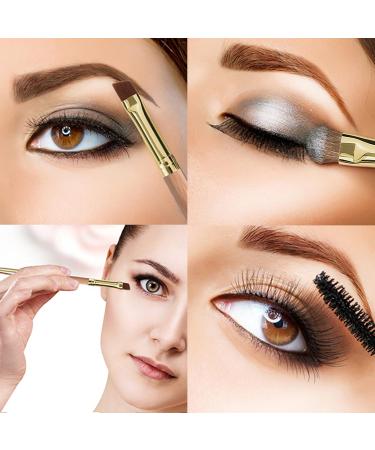 Duo Eyebrow Brush Set - Spoolie & Angled Eyebrow Brushes for Eye Makeup (5 Pack Yellow) | International Shipping Available - Buy Online on GoSupps.com