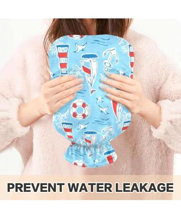 Naanle 2L Transparent Hot Water Bottle - Lighthouse Seagull Anchor Design for Pain Relief & Therapy | Large Hand & Foot Heat Relief - Buy Online on GoSupps.com