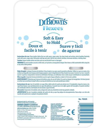 Dr. Brown's Flexees Beaded Teether Rings & Bunny 4-Pack - Silicone Teething Toys for Babies 3m+ | BPA-Free, Easy to Hold & Self-Soothing - Black/White/Gray - Buy Online on GoSupps.com