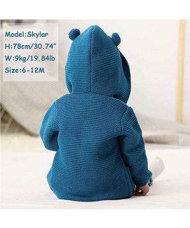 Mimixiong Baby Boy Hooded Cardigan Sweater Jacket - Navy Blue (0-6 Months) - Buy Online on GoSupps.com