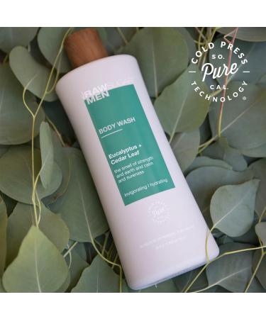 Raw Sugar Men's Body Wash - Eucalyptus & Cedar Leaf | 25 fl oz | Natural Refreshing Cleanse - Shop Worldwide - Buy Online on GoSupps.com