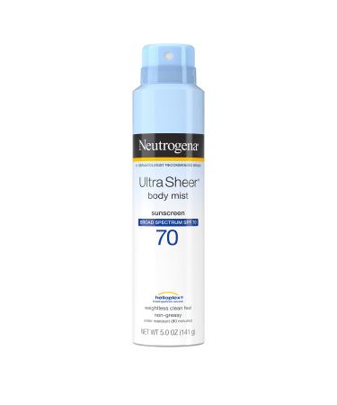 Neutrogena Ultra Sheer Spf70 Body Mist Full Reach Spray 5 Ounce (148ml) (3 Pack)