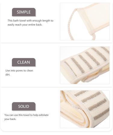Baluue Exfoliating Wash Cloth Exfoliating Washcloth Towel with Handles Back Cleaner Wash Strap Back Scrubber Washer for Shower Bath - Buy Online on GoSupps.com