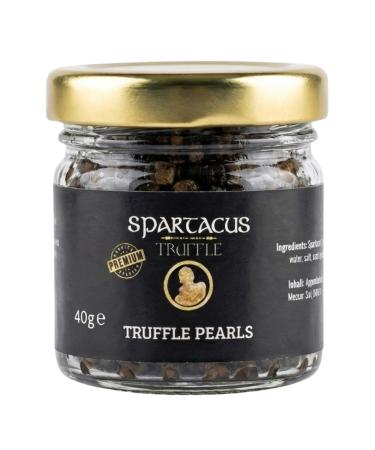 Spartacus Truffle Spartacus Truffle Pearls 40g Gourmet Truffle Pearls (50% Pearls & 50% Chopped Truffle) Luxury Culinary Decoration for Pasta Steak Sushi & Cooking