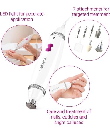 Medisana MP 840 Electric Manicure & Pedicure Set - 7 Attachments for Nails Cuticles & Corners | International Shipping Available - Buy Online on GoSupps.com