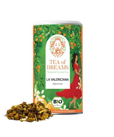 Tea of Dreams Organic Fruit Tea | La Valenciana | With Fine Orange Flavour | Loose Tea | 60g