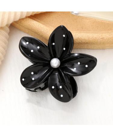 Shakven Flower Claw Clips For Hair - Seaside Holiday Flower Hairpin Seaside Holiday Hair Clip Headwear Spotted Design Claw Clip For Teen Girls Black - Buy Online on GoSupps.com