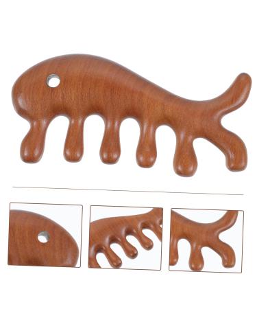 Healeved 5-St Fish-Shaped Ergonomic Massage Comb - Portable Acupuncture Tool for Head and Scalp - Ideal Wooden Comb for Women - Buy Online on GoSupps.com