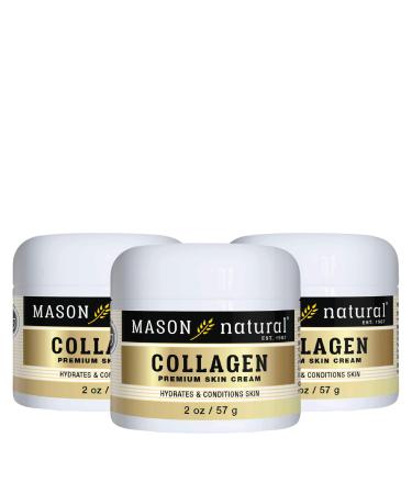MASON NATURAL Collagen Premium Skin Cream - Anti-Aging Face and Body Moisturizer Intense Skin Hydration and Firmness Pear Scent Paraben Free 2 OZ (Pack of 3) Packaging May Vary Collagen 2 Ounce (Pack of 3)