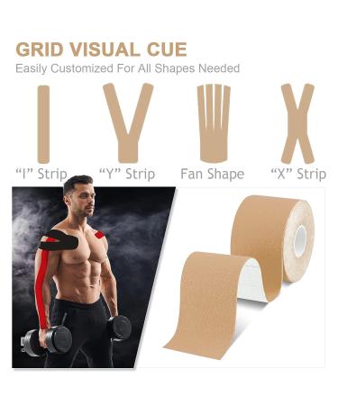 Waterproof Kinesiology Tape Great Kinesiology Tape for Physical Therapy Sports Athletes  Support for Recovery  Kinetic Uncut Kinesiology Tape for Knee  Elbow & Shoulder Muscle  16ft (Beige) - Buy Online on GoSupps.com