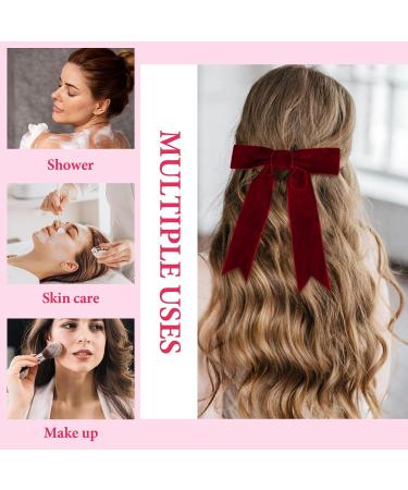 Acwoo Satin-Haired Hair Clips with Loop | 90s Bowknot French Band Hairpins for Parties & Christmas - Buy Online on GoSupps.com