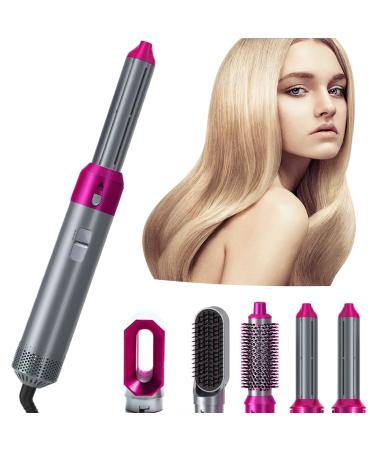 TAHSHINE 5 in 1 Hair Styler  Blow Dryer Brush  Hair Dryer Brush Negative Ionic Electric  Air wrap Hair Styler  Detachable Brush Heads Comb for Straightening Automatic Curling Styling  Air Wrap Curler