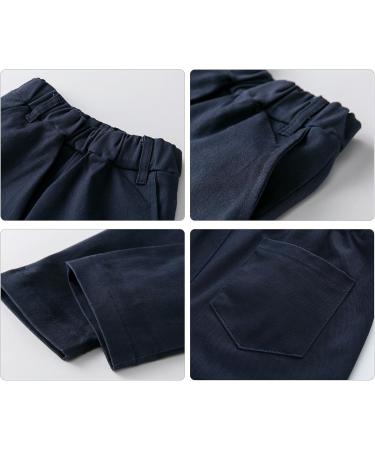Volunboy Baby Boys Gentleman Suit 4 PCS Set | Formal Waistcoat Outfit with Wedding Shirts, Vest, and Bow Tie | 9-12 Months | Navy White - Buy Online on GoSupps.com
