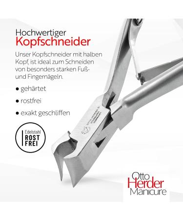 Otto Herder Manicure Nail Clippers 11.5 cm - Stainless Steel Nail Cutter for Ingrown Toenails & Fingernails | International Shipping - Buy Online on GoSupps.com