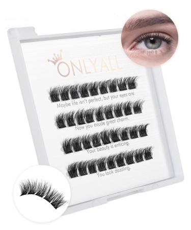 Onlyall Cluster Lashes DIY Eyelash Extensions 24 Lash Clusters Individual Lashes Natural Look Strip Lashes Extension False Lashes H-48 H-48(11MM)