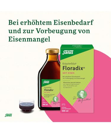Salus Herbal Blood Floradix with Iron 500ml - Plant-Based Tonic for Iron Deficiency - Boost Your Iron Levels Internationally - Buy Online on GoSupps.com