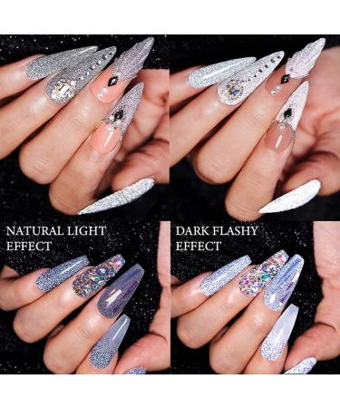 MIZHSE Reflective Glitter Gel Polish Set - Holographic Diamond Nail Art Kit (Set of 6) - Buy Online on GoSupps.com