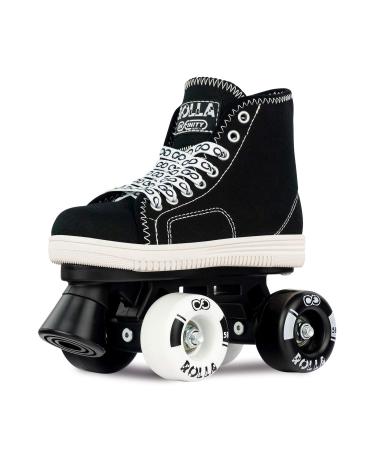 Crazy Skates Rolla Roller Skates for Boys and Girls - Sneaker-Style Kids Quad Skates Black US Mens 2 | US Ladies 2 | EU 33