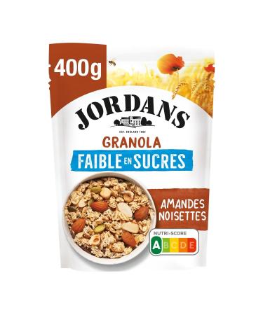 C r ales Granola Amandes Noisettes et Graines Faible en Sucre JORDANS - la paquet de 400g Lot De 3 - Par Lot