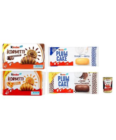 Italian Gourmet E.R. Kornetti Kako and Apicosis Children's Test Kit - Plum - Cocoa and Yougurt - Polpa Italian Gourmet - 400g