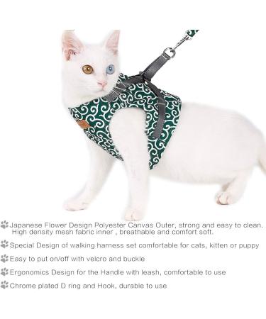 Etopars Cat Dishes & Leash Set | Adjustable Cat Vest & Outbreak-Proof Harness for Kittens & Puppies - XS Green - Buy Online on GoSupps.com