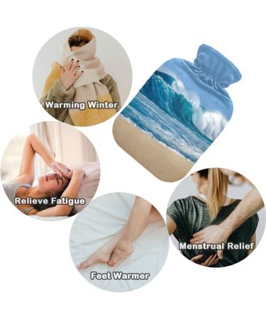 NAANLE Sea Wave Bead Hot Water Bottle 2L - Transparent Cover for Bed Hand & Feet Pain Relief | Heat & Cold Therapy - Buy Online on GoSupps.com