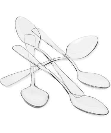 Loreo Disposable Mini Clear Dessert Spoons - 50 CT for Tasting Parties, Sampling, and Small Catering Supplies - Buy Online on GoSupps.com
