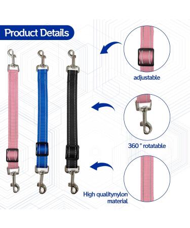 3 Pcs Dog Collar Clips Reflective Adjustable Dog Collar Clip Double Ended Connector for Dogs Lead Clips Double Ended Safety Pet Collar Clip for Dogs Puppy Pets - Buy Online on GoSupps.com