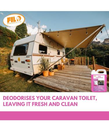 FILO Pink Caravan Toilet Chemical Rinse 5 Liters For Caravans Motorhomes and campervans Eco-Friendly Odour Eliminator and Fluid Cleaner Sanitation Solution Freshener. 1 - Buy Online on GoSupps.com