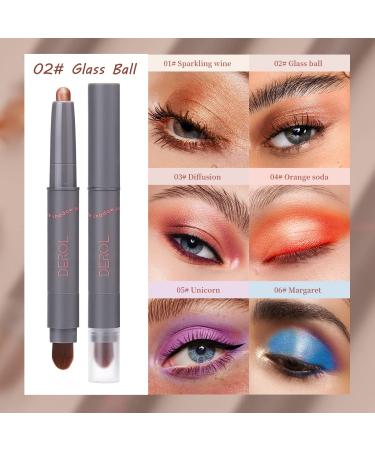 Rotatable Eyeshadow Stick with Soft Brush Head - Waterproof & Smudge Proof (02# Glass Ball) - Buy Online on GoSupps.com