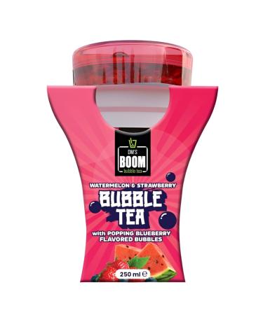 DM'S Boom Bubble Tea Watermelon & Strawberry Bubble Tea With Popping Blueberry Flavored Bubbles 250 ml (Pack of12)