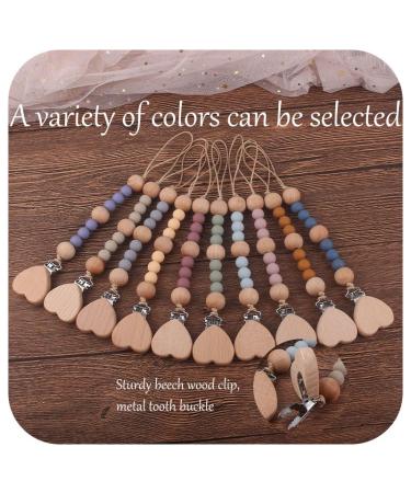 Pacifier chain Happy-Crazy-Baby boy and girl baby shower birthday baptism gift (heart-taupe)