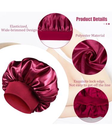 Paefiu 4-Piece Silk Sleeping Hood Set for Women & Girls Breathable Hair Bonnets in Black Red Cyan & Coffee - Buy Online on GoSupps.com