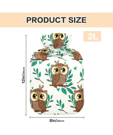 Hot Water Bottles with Cute Owl Cover | 2L Pain Relief Bags for Headaches & Warmth - Buy Online on GoSupps.com